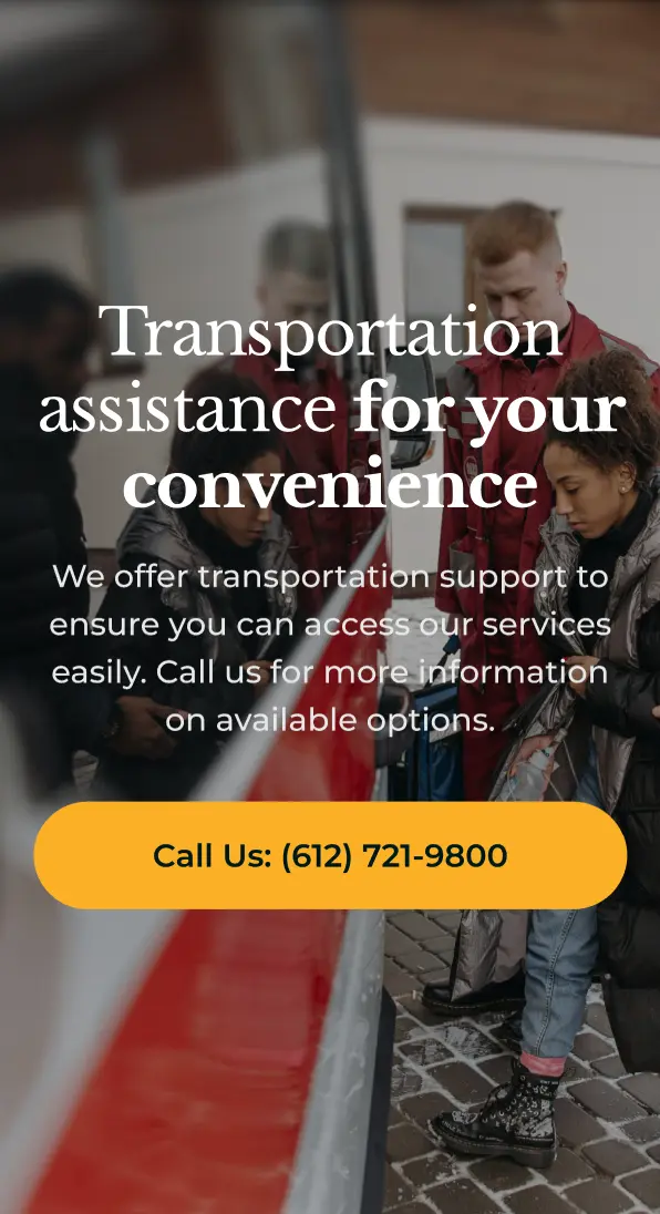 Mobile transportation assistance section with a Call Us button.