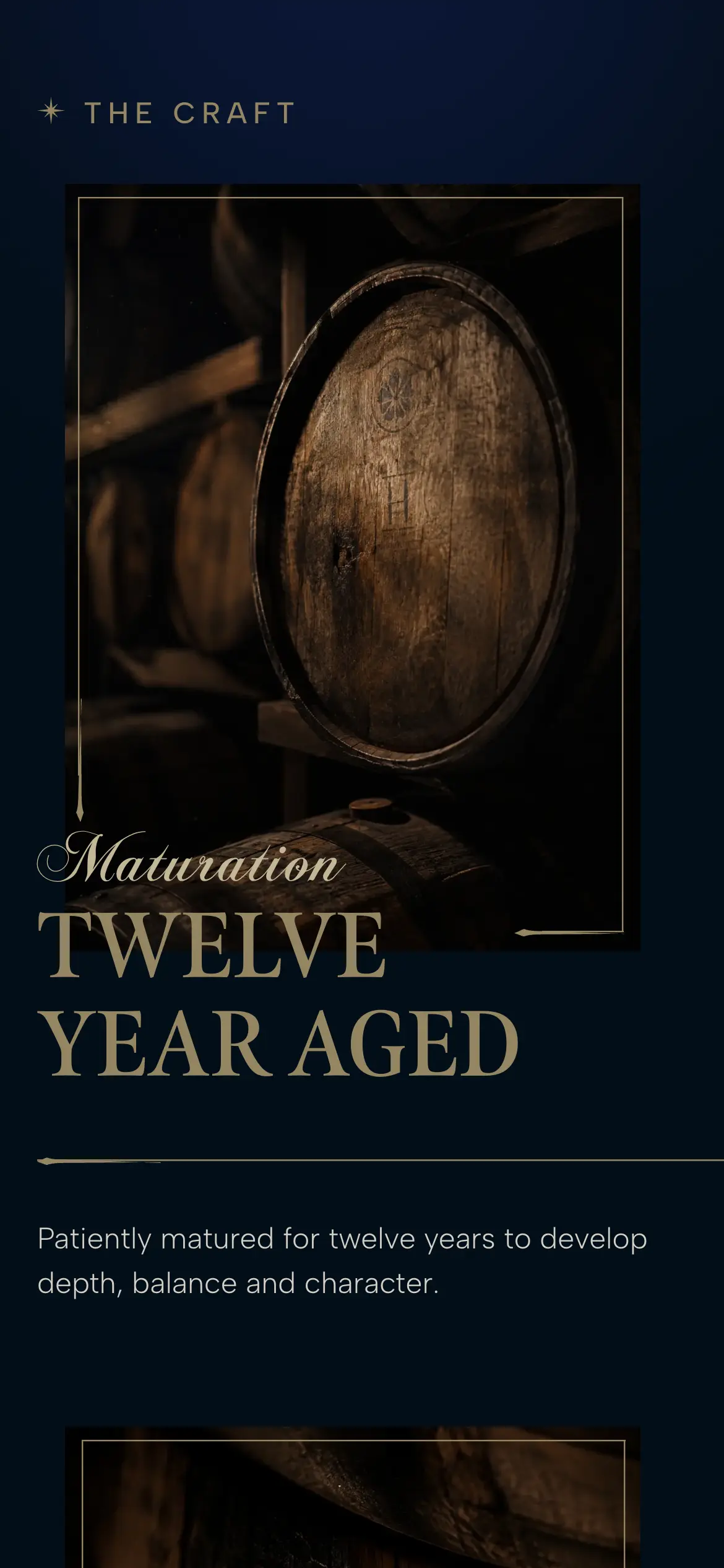 Mobile Craft chapter, “Maturation: Twelve Year Aged,” with barrel photography in a gold-ruled frame.
