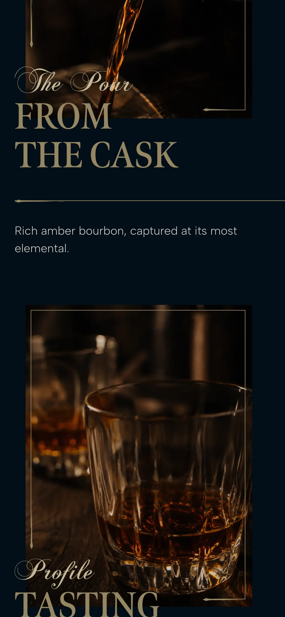 Mobile Craft chapters, “The Pour: From the Cask” and “Profile: Tasting Notes,” set in deep navy and gold.