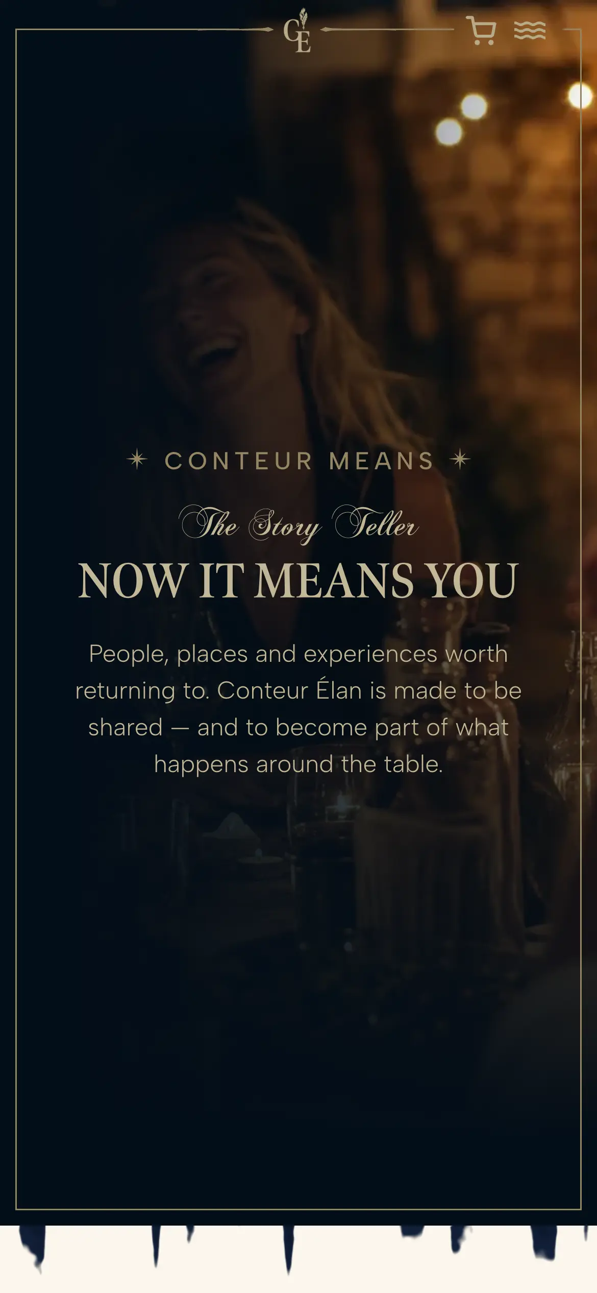 Mobile Storyteller hero, “Now It Means You,” over warm candlelit footage.