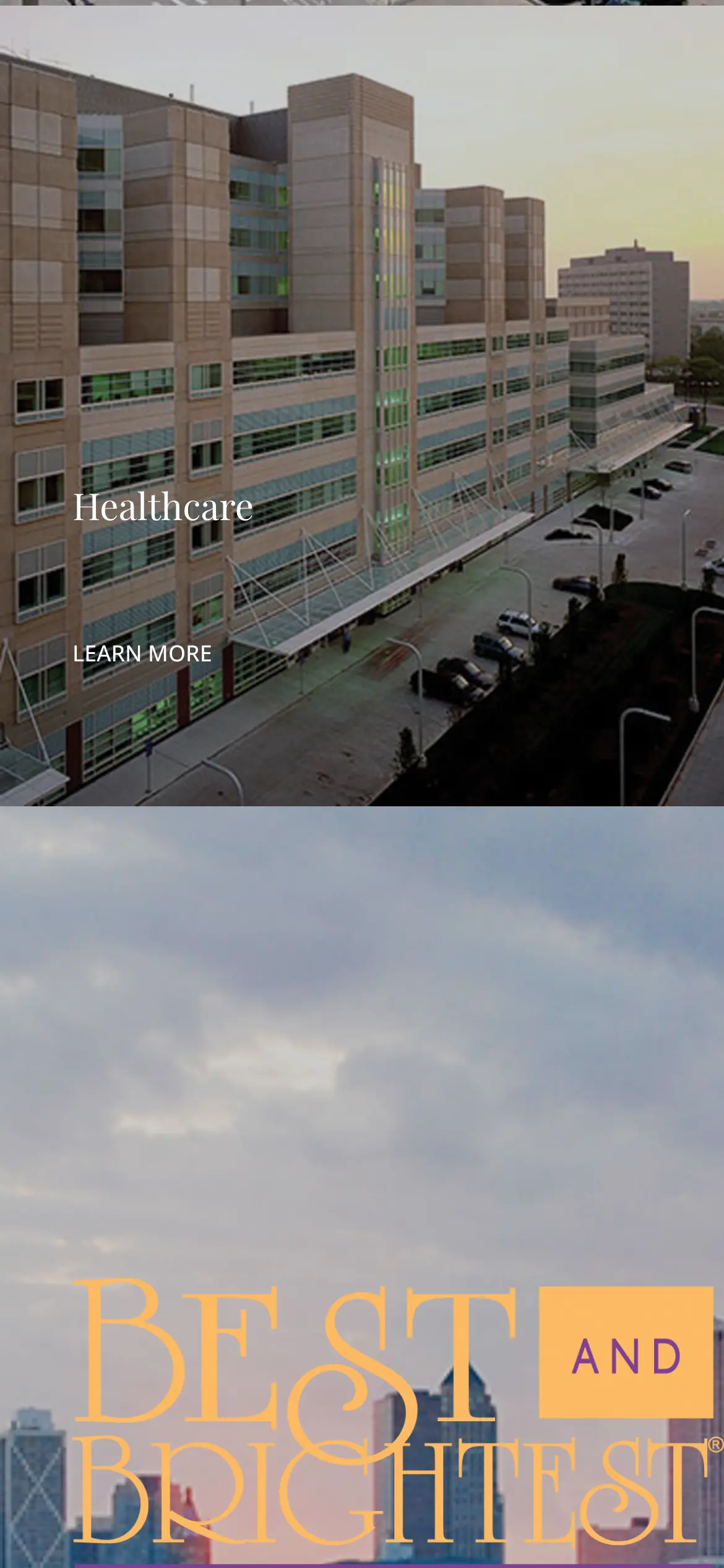 Mobile sector tiles for Healthcare, Municipal Services, Education and Housing.